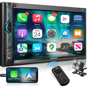 Absoso 759337201054 In-dash Digital Media Carplay Stereo - Double Din Android Auto Car ... Fast Ship