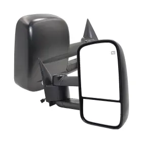 A-9902eh-l-r Aerdm New Pair Set Towing Mirrors Side Power Operated Heated Textured Black T