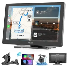 H505 Alxum Wireless Apple Carplay Screen For Car 9 Inch Hd Touchscreen Portable Stereo