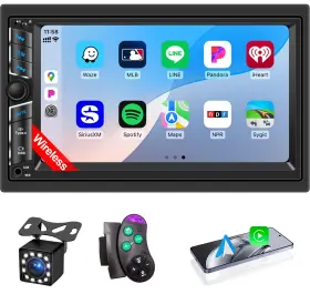 7050w Amoyjebit 7 In Double Din Car Stereo Radio With Wireless Apple Carplay Audio Receiv