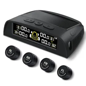 A-0172 Amzwolf Tire Pressure Monitoring System - Tpms With Solar And Usb Charger 4 Sen