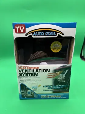 As Seen On Tv 740275000427 Auto Cool Solar Powered Ventilation System Bonus Car Cup Organize Nib #2
