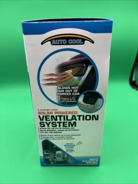 As Seen On Tv 740275000427 Auto Cool Solar Powered Ventilation System Bonus Car Cup Organize Nib #3