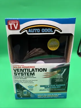 As Seen On Tv 740275000427 Auto Cool Solar Powered Ventilation System Bonus Car Cup Organize Nib