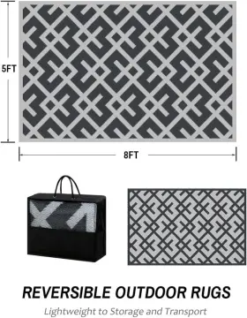 Autel 313109138162 5ft X 8ft Outdoor Rug For Patio Reversible Plastic Waterproof Rugs Clearance Mat #2