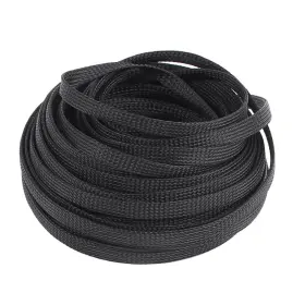 Automall Tech 602451438250 16m/52.5ft Long 8mm Width Black Car Audio Polyester Sleeving Cable Cover Coil