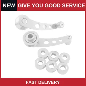 Automall Tech 655692060490 Universal Window Crank Handle Winder Kit Silver Tone For Car Door Pack Of 2