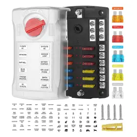 Baithna 634759568544 Fuse Block Blade Box Holder Car Ato/atc Waterproof With