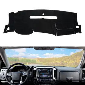 Be-a2-04391bk-sz Berksyde Dashboard Dash Cover Mat Carpet Compatible With 07-13 Gmc Sierra Chevy Silver