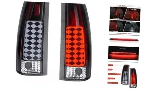 D150023bs Bestusa Led Set Smoked Tail Lights High Mount Cleartail Light Red Third Brake
