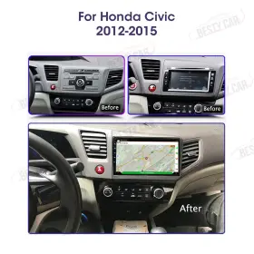 Ra-civic12-2gb Bestycar 9 Inch Android 10 Car Radio Stereo For Honda Civic 2012 2015 Gps Navi Wifi Mp3 Usb #2
