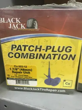 Bjk-cu-303-12 Blackjack Black Jack Tire Repair Patch Plug Combo 1/8 Inch Stem Cu30312