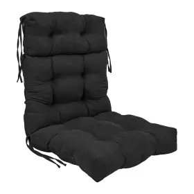 922x45bf-s1-ms-bk Blazing Needles 22-inch By 45-inch Solid Microsuede Tufted Chair Cushion Black-color
