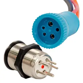 9059-3114-1 Bluewater 22mm Push Button Switch - Nav/anc Contact Blue/green/red Led