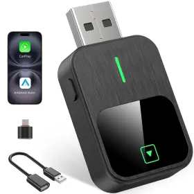 Boiipinn 768365190421 Wireless Carplay And Android Auto Adapter 2-in-1 Convert Wired To Pl