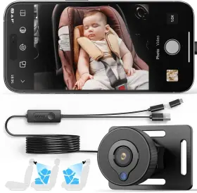 Ye01 Branded Baby Car Backseat Camera 360 Rotation Hd 1080p Night Vision 150 Wide Angle