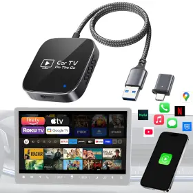 Bytewave-av-cm01x Bytewave 2-in-1 Wireless Carplay Adapter And Car Tv Mate Pro 2026 Metal Glass Case C