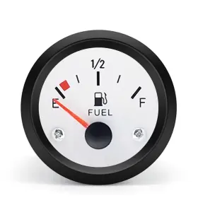 By-ful-0221 Byyouiv 2 Inch 52mm Fuel Level Gauge 12v Tank Meter White Led With E-1/2-f Pointer
