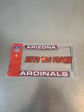 9474640237 Cisco Independent Arizona Cardinals License Plate Frame Laser Cut Chrome - New Sealed