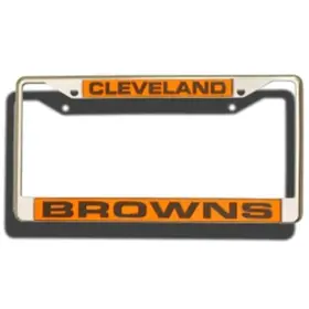 9474640244 Cisco Independent Cleveland Browns License Plate Frame Laser Cut Chrome