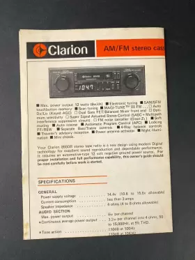 8550r Clarion Am Fm Stereo Cassette Receiver Car User Manual Guide Instructions