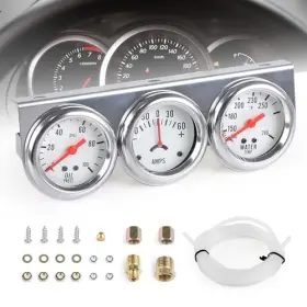 Cn-yc101323 Cnspeed 2 Inch 52mm Triple Gauge Set Kit Oil Pressure Water Temperature Amp Meter 3