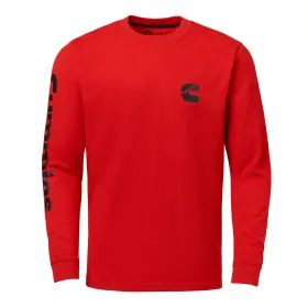 Cmn35355 Cummins Long-sleeve T-shirt Wordmark Crew Neck Shirt Red Xl