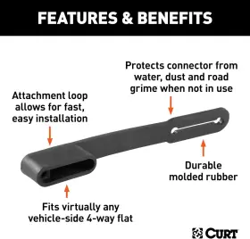 58201 Curt Manufacturing Vehicle-side 4-pin Flat Trailer Wiring Harness Connector Dust Cover #3