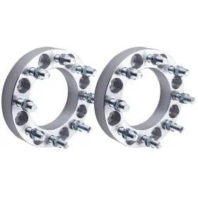 11010-38s2 Dcvamous 2pc 8x6.5 Wheel Spacers 1.5 Inch 14x1.5 Studs Inch-2 Pcs Silver