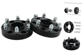 Ws293b-02 Dcvauto 2pc Black 6x5.5 Hubcentric Wheel Spacers 1 Inch With 14x1.5 Studs Inch-2 Pcs