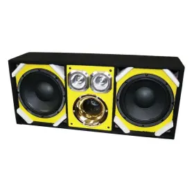 Tbh10yellow Deejay Led Chuchera Box With Two Despacito Heavy Duty 10-in Woofers One