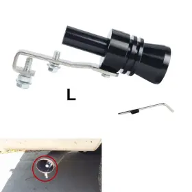 Tws-001 Dewhel Universal Aluminum Turbo Sound Exhaust Muffler Pipe L-black Black