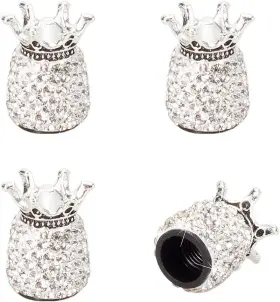 Direct 313028666609 Valve Stem Caps 4 Pack Handmade Crown Bling Crystal Rhinestone Car Wheel Tire V