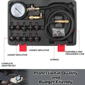 B100130 Dkwoeshg Mechanical Oil Pressure Gauge Kit - 0-140 Psi Tester For Car #3
