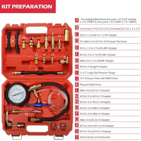 Tu-114 Dkwoeshg Universal Fuel Pressure Gauge Kit - 0-140psi Diagnostic Tester For Gasoline #3
