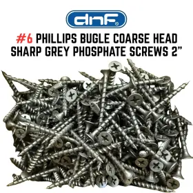 Dnf Dww2 500 Pack Phillips Bugle Head Coarse Sharp Grey Phosphate Screws #6 X 2 Inch