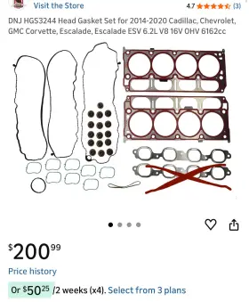 1135mon1eceus Dnj Hgs3244 Head Gasket Set Fit For 2016 Yukon Xl 2015 Escalade Silverado 1500