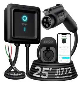 J1772 Eviqo 720938441004 Level 2 Ev Charger 40-48 Amp For Non-tesla Evs 25ft Cable Wifi
