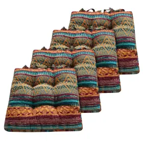 Gl-1412ffcp-4 Greenland Home Fashions Southwest Siesta Furniture Cushion 4-piece Chair Pad Set