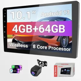 Haudio 840778101277 10.1 Inch Hd Carplay Screen For Car With 720p Touchscreen Double Din Ste
