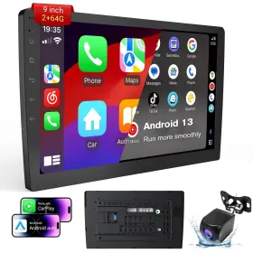 Cvd9661-aj Haudio Wireless Double Din Car Stereo With 9 Inch Hd Touchscreen Carplay And Android Aut