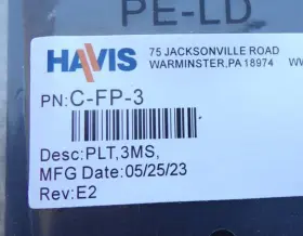 C-fp-3 Havis - 8.5 Inch X 3 Filler Plate Plt 3ms Rev E2 P13 #2