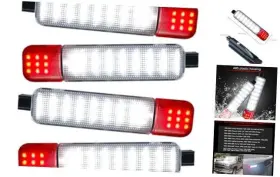 20225217 Heiher Led Interior Door Courtesy Light Compatible With 1999-2006 4pcs Red And White