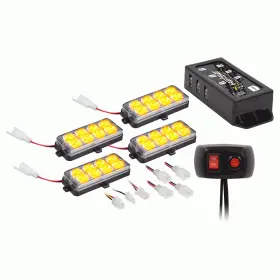 Heise 086429364985 - Grille Strobe Kit Amber Municipality Series He-mustr-gra