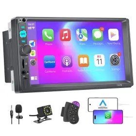 7157b Hexahedron Double Din Car Stereo With Carplay And Android Auto 7 Inch Hd Touch Screen Radi
