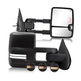 7255b-14-ss-wb Hf Autoparts Switchback Towing Mirror For Silverado Sierra - Compatible With 2014 Unpainted