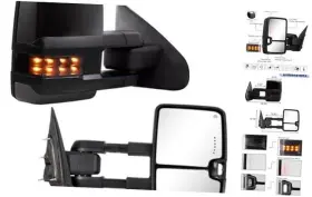 7255pbc-14-eash Hf Autoparts Towing Mirror For Silverado Sierra - Compatible With 2014-2018 Chevy