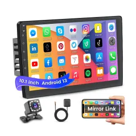 Q3162 Hikity 10.1 Inch Android Car Stereo Touch Screen Double Din Radio Wifi Bl