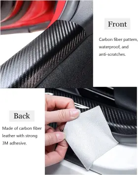 Hc0020 Hocheslo Car Door Sill Plate Protectors With Trunk Bumper Protector 5pcs/set Universal B #2