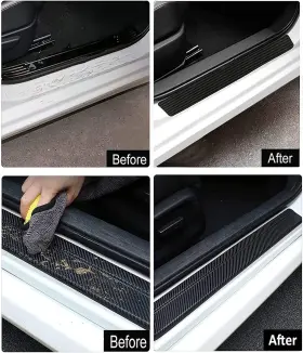 Hc0020 Hocheslo Car Door Sill Plate Protectors With Trunk Bumper Protector 5pcs/set Universal B #3